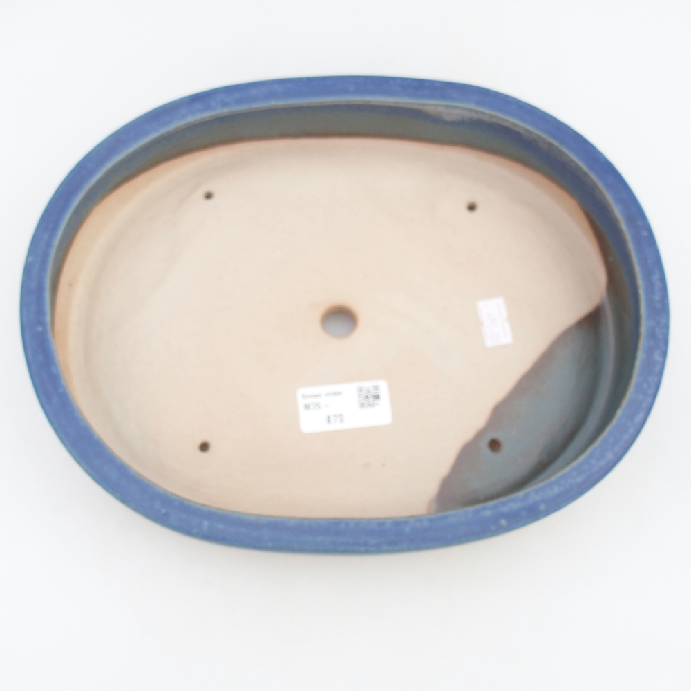 Ceramiczna miska do bonsai 26,5 x 21 x 5 cm, kolor niebieski