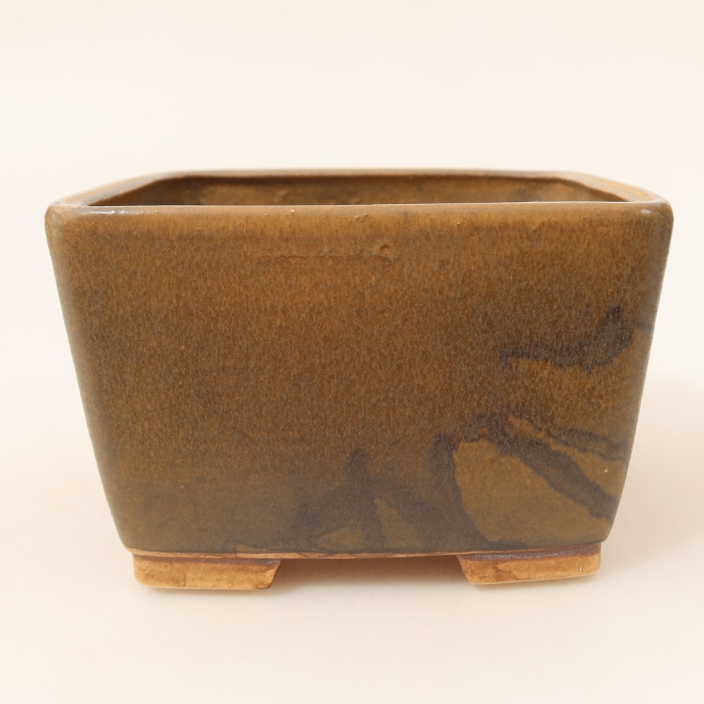 Ceramiczna miska do bonsai 13 x 13 x 8 cm, brązowa