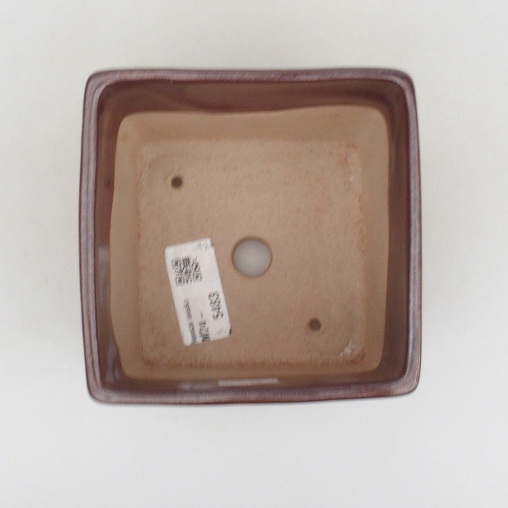 Ceramiczna miska bonsai 11 x 11 x 8,5 cm, kolor brązowy
