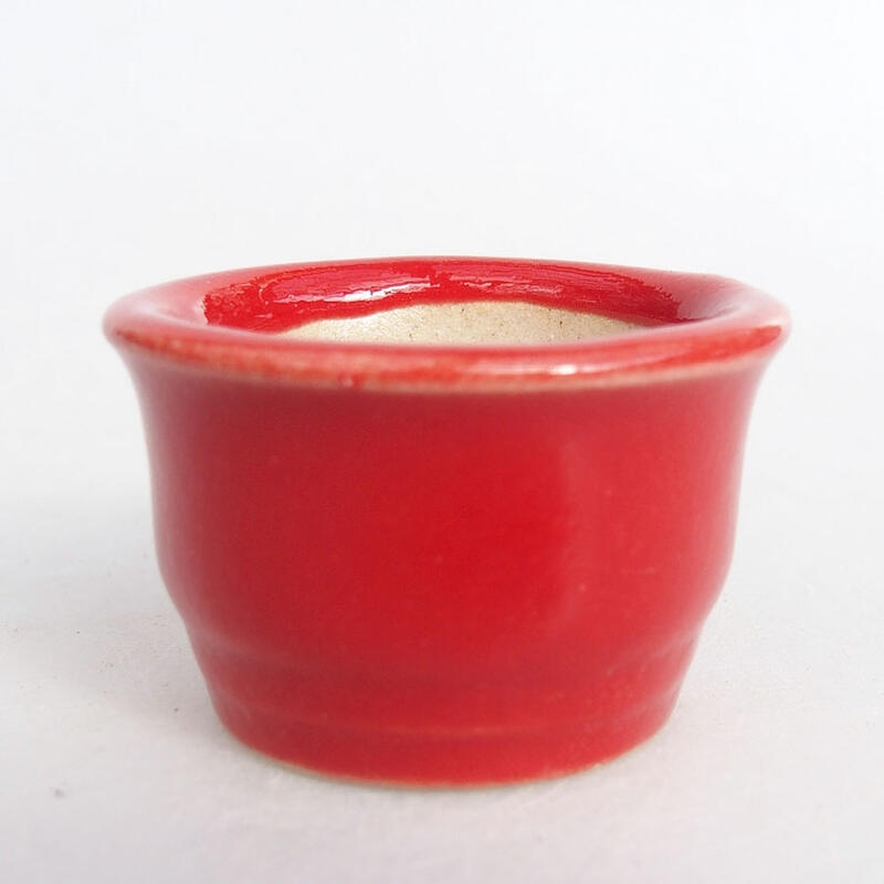 Mini miska bonsai 3,5 x 3,5 x 2 cm, kolor czerwony