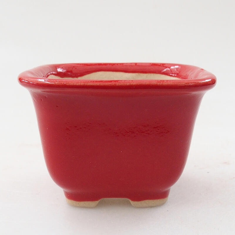 Mini miska bonsai 6,5 x 6,5 x 4,5 cm, kolor czerwony