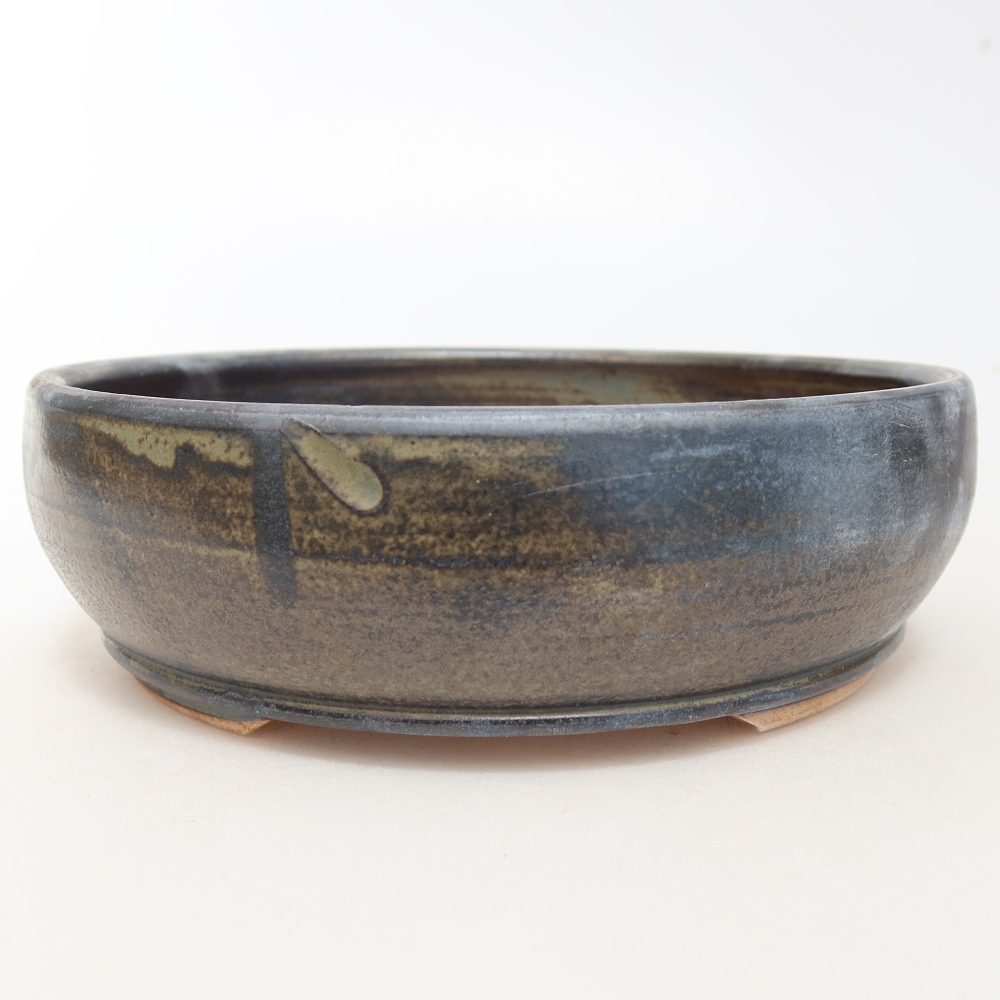 Ceramiczna miska do bonsai 16,5 x 16,5 x 5 cm, brązowa