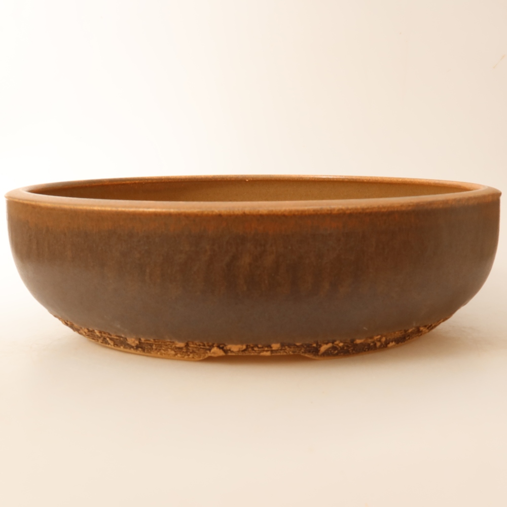 Ceramiczna miska do bonsai 32,5 x 32,5 x 8,5 cm, kolor brązowy – TYLKO ODBIÓR OSOBISTY lub transport na palecie