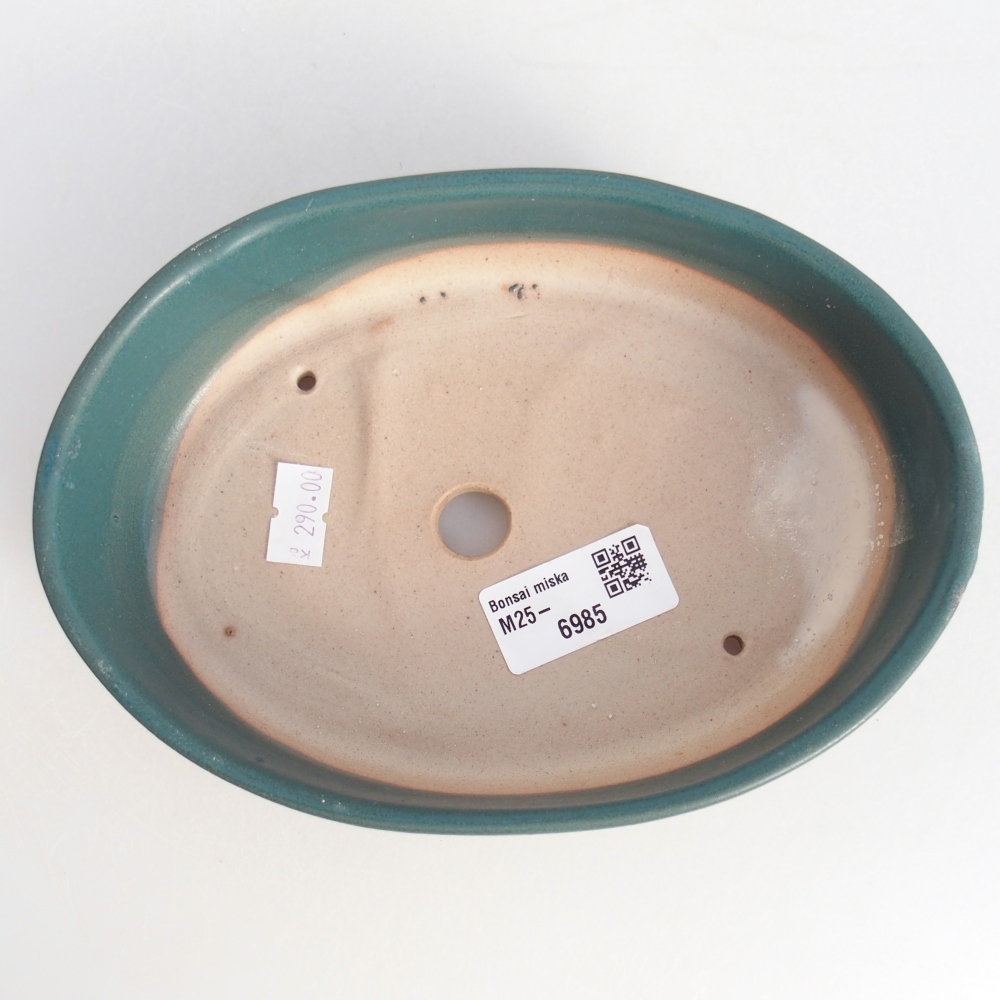 Ceramiczna miska do bonsai 18,5 x 13 x 4,5 cm, kolor niebieski