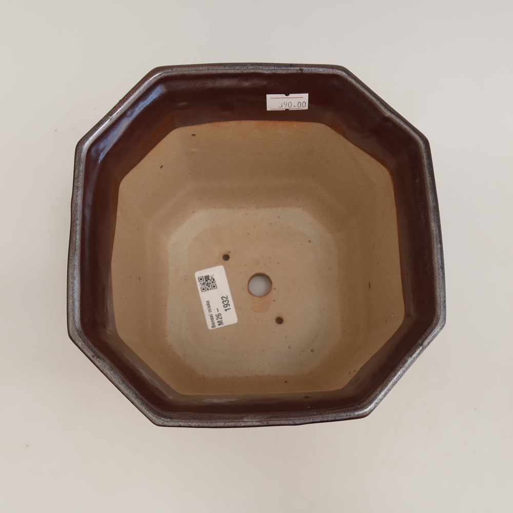 Ceramiczna miska do bonsai 17,5 x 17,5 x 15,5 cm, kolor metaliczny