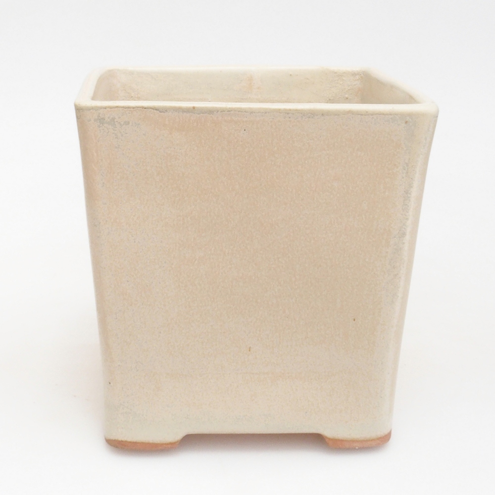 Ceramiczna miska bonsai 13 x 13 x 13,5 cm, kolor beżowy