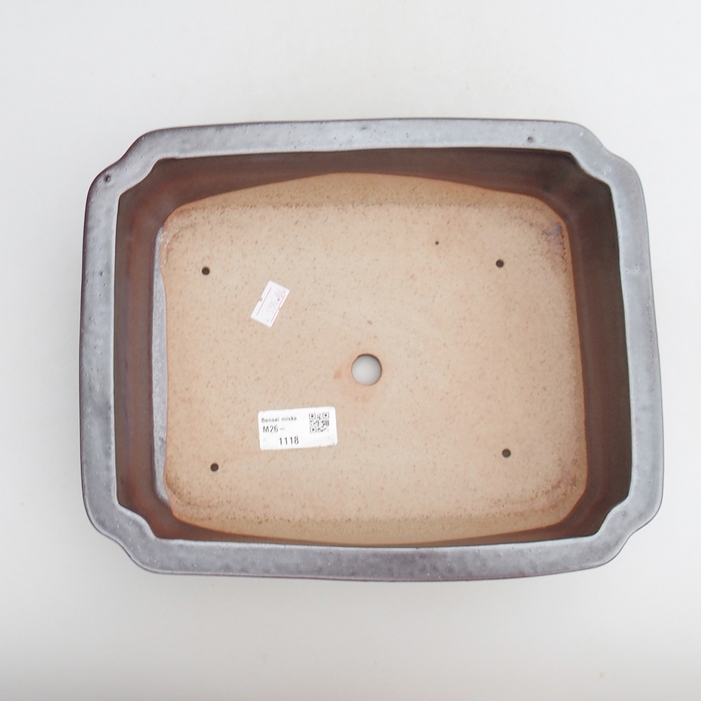 Ceramiczna miska bonsai 27 x 21 x 7 cm, kolor czarno-czerwony
