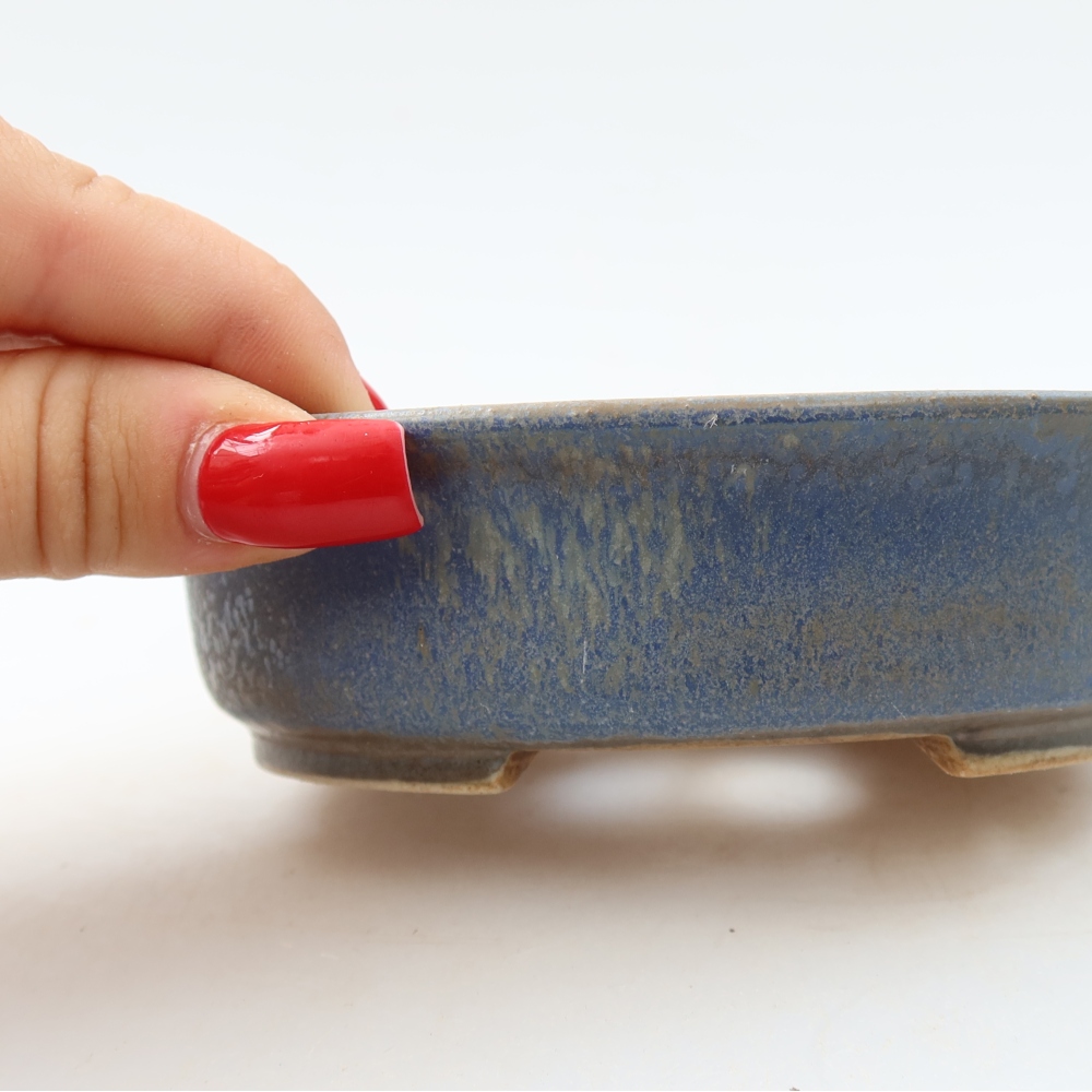 Ceramiczna miska do bonsai 12,5 x 11,5 x 3,5 cm, kolor niebieski