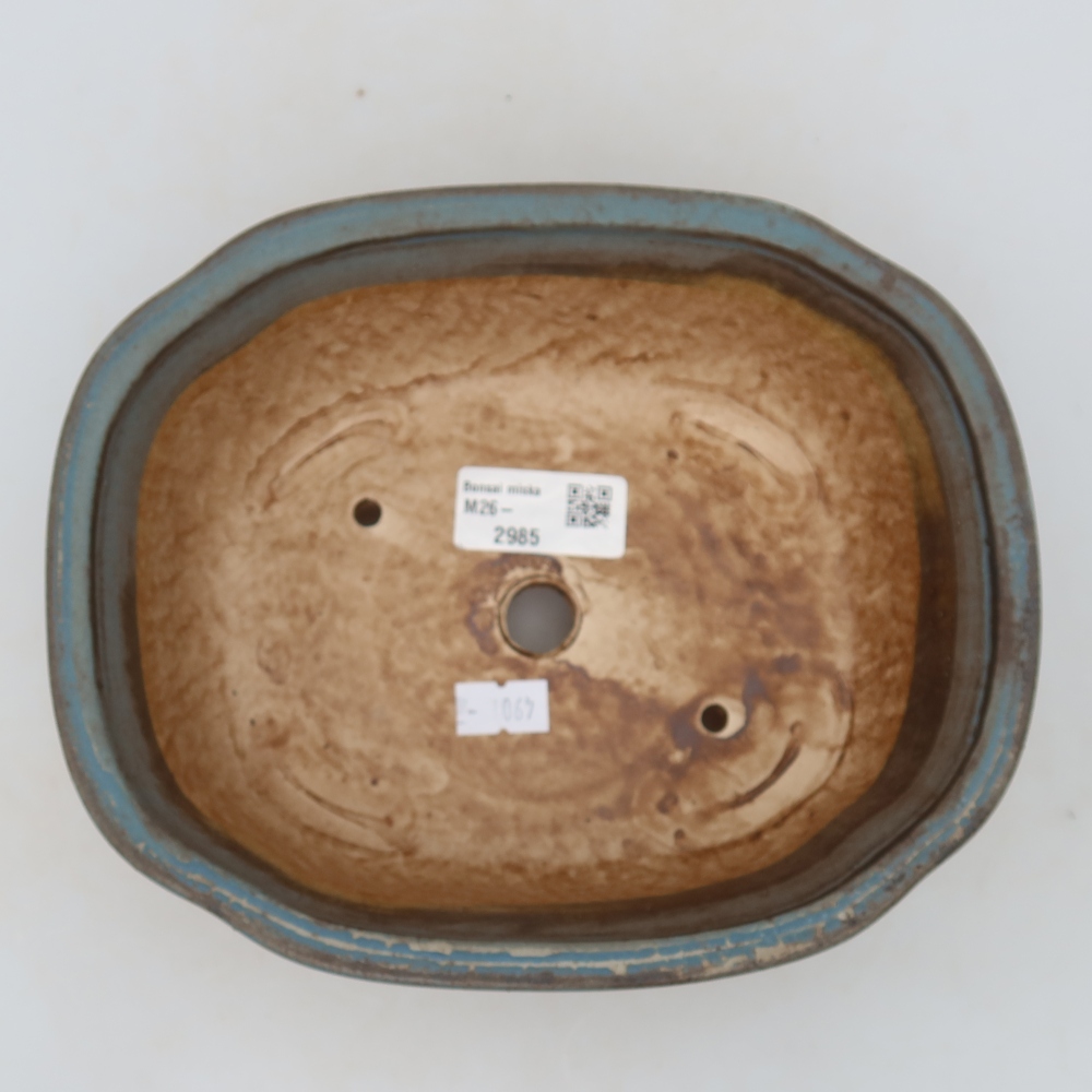 Ceramiczna miska do bonsai 20 x 16,5 x 7 cm, kolor niebieski