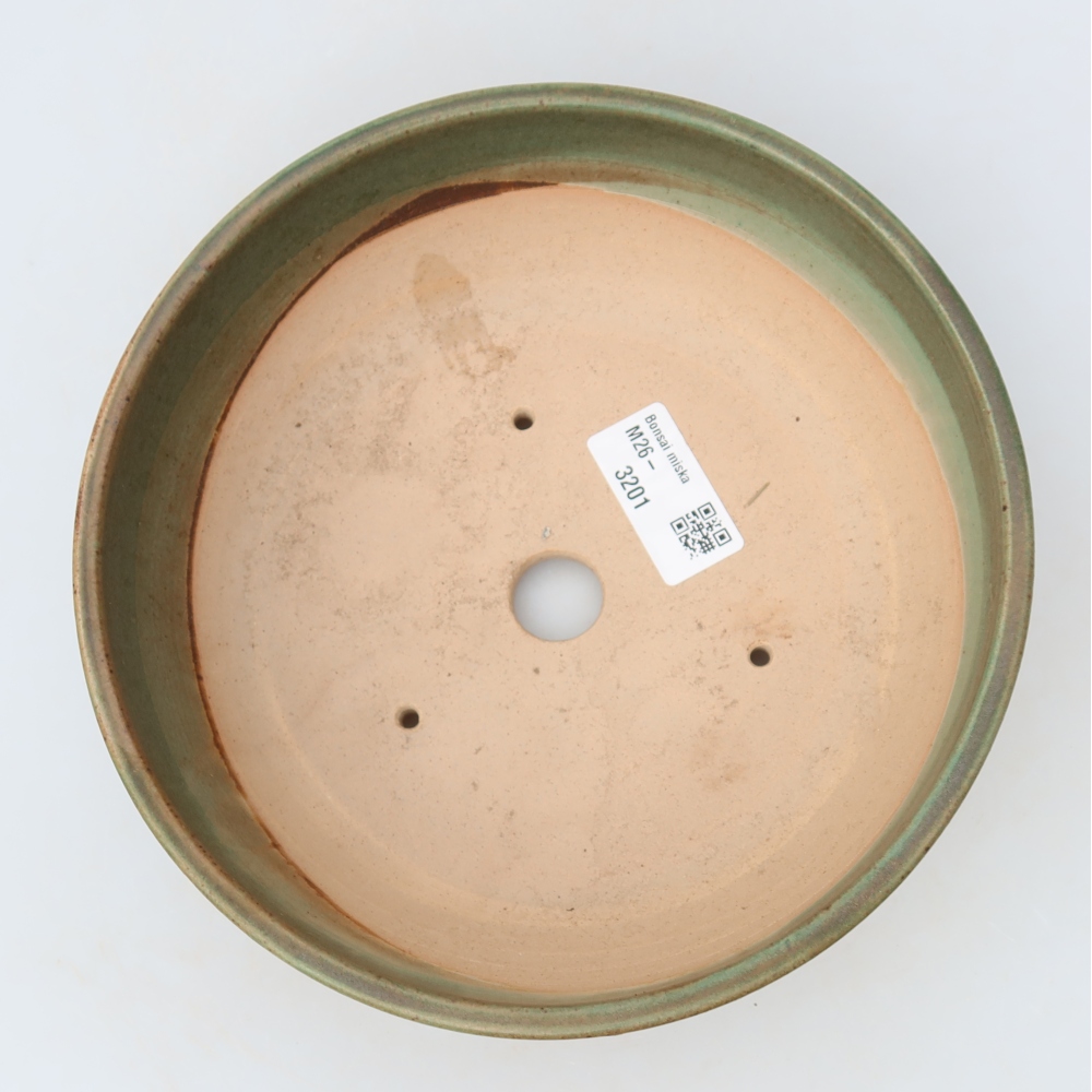 Ceramiczna miska do bonsai 18 x 18 x 6,5 cm, kolor zielony