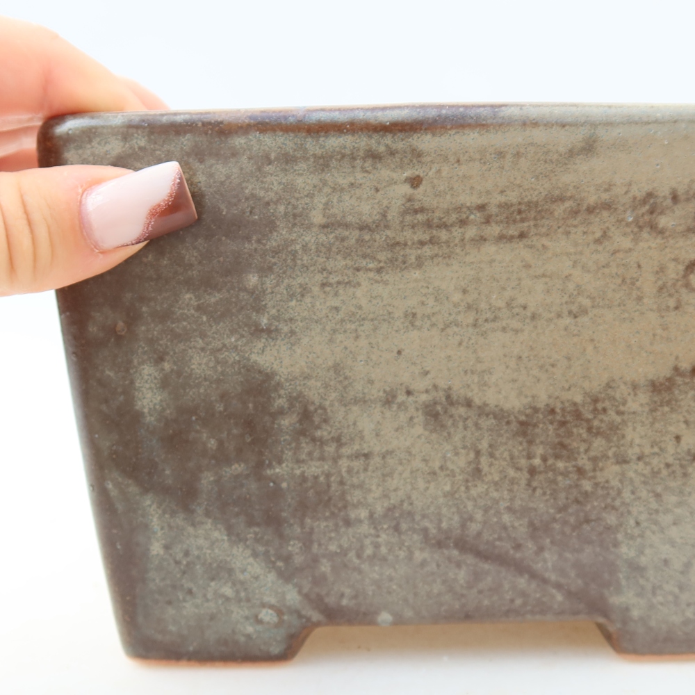 Ceramiczna miska do bonsai 15,5 x 15,5 x 11 cm, kolor brązowy