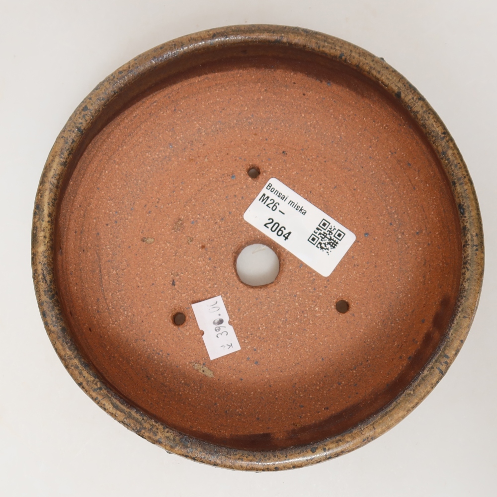 Ceramiczna miska do bonsai 14,5 x 14,5 x 5 cm, brązowa