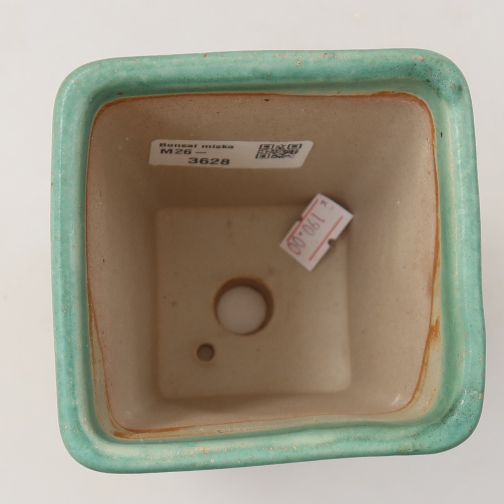Ceramiczna miska do bonsai 8,5 x 8,5 x 11 cm, zielona
