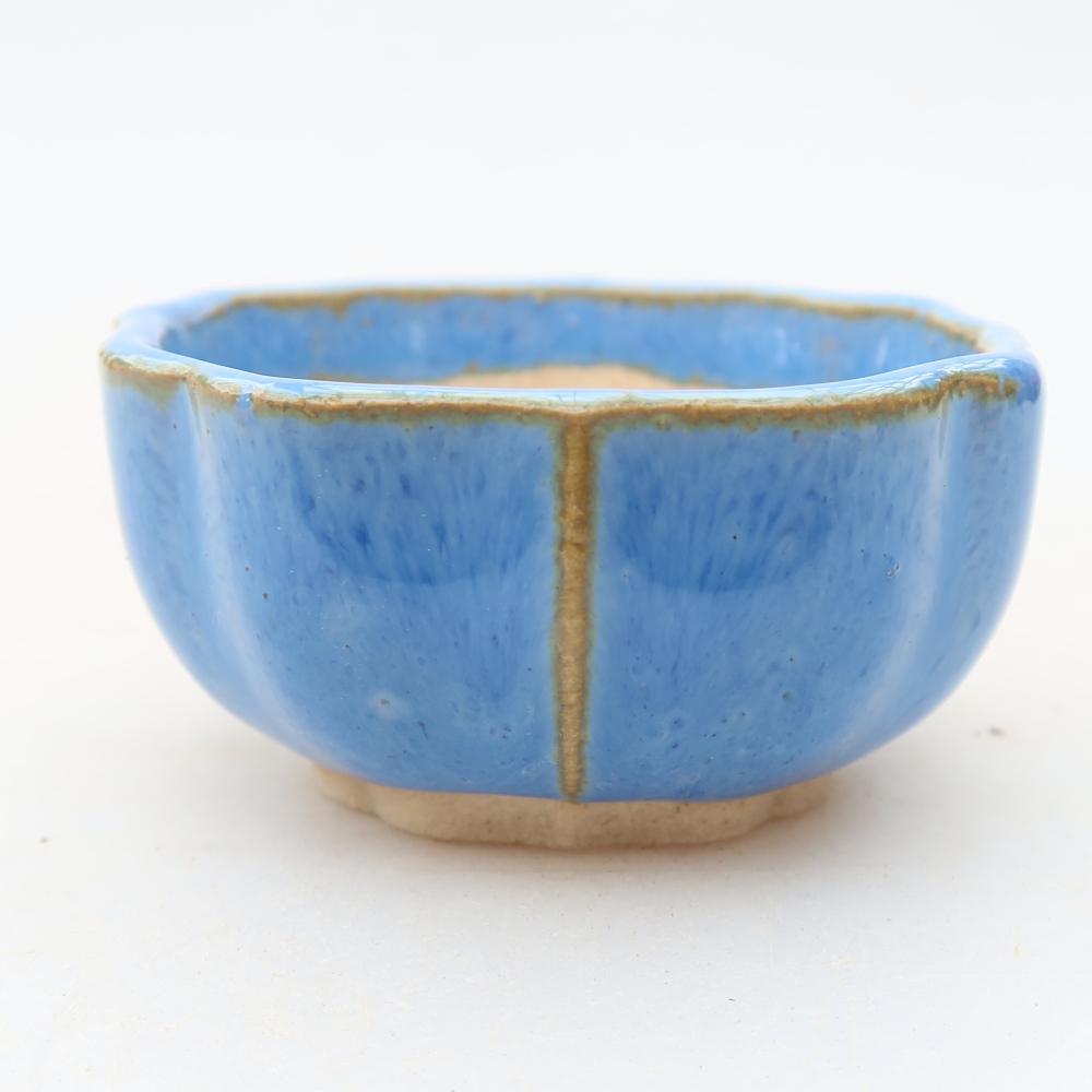 Ceramiczna miseczka do bonsai 5,5 x 5,5 x 3 cm, kolor niebieski