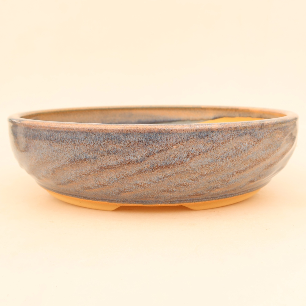 Ceramiczna miska do bonsai 27 x 27 x 6,5 cm, kolor niebieski