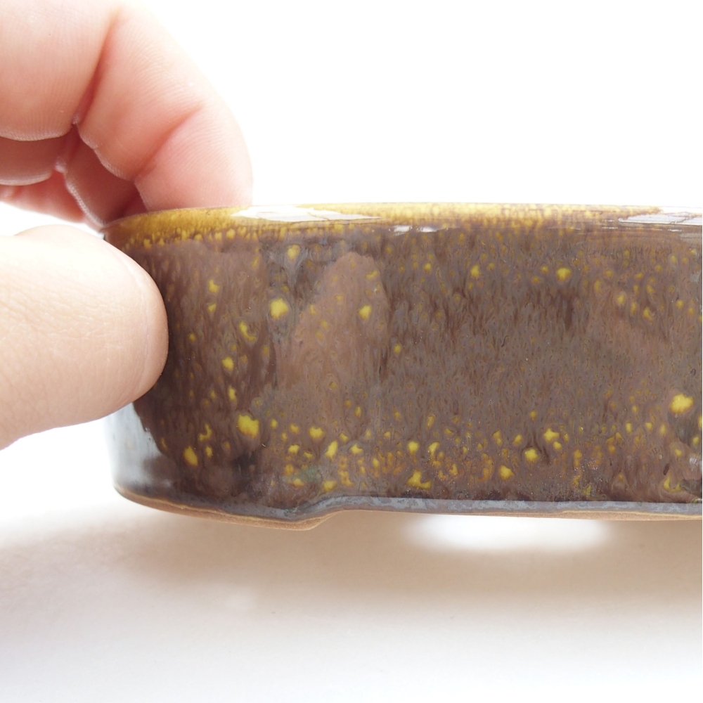 Ceramiczna miska bonsai 13 x 10 x 4 cm, kolor Żółty