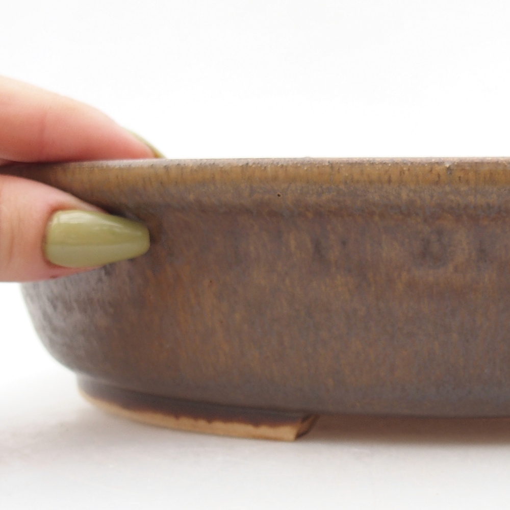 Ceramiczna miska bonsai 25,5 x 28,5 x 5,5  cm, kolor brązowy