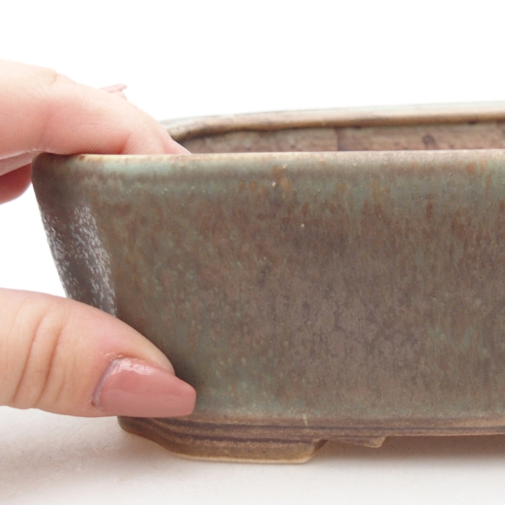 Ceramiczna miska do bonsai 21 x 18 x 6 cm, zielona