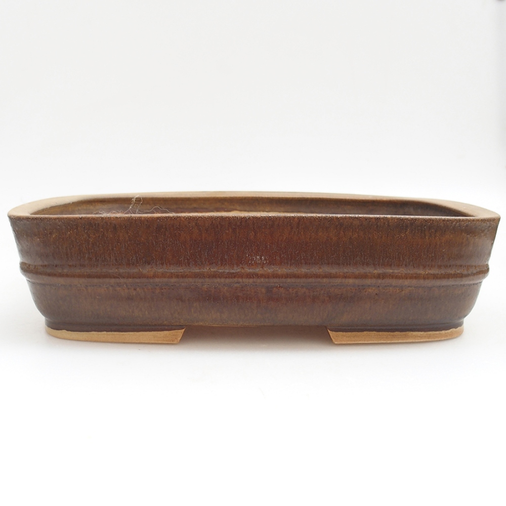 Ceramiczna miska bonsai 29,5 x 25 x 7 cm, kolor brązowy
