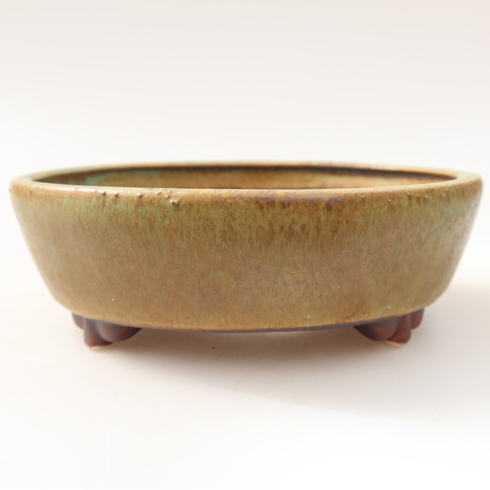 Ceramiczna miseczka do bonsai 12 x 10,5 x 4 cm, kolor zielony
