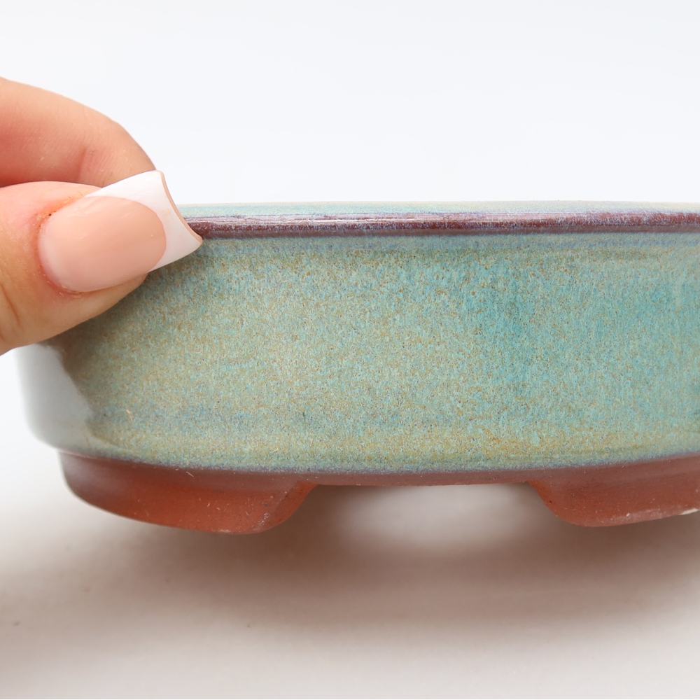 Ceramiczna miska do bonsai 15 x 15 x 4,5 cm, zielona