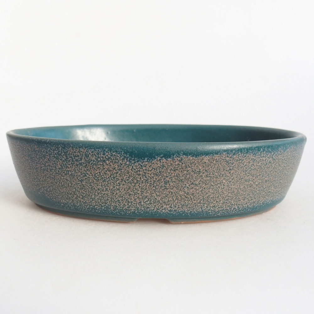 Ceramiczna miska do bonsai 18,5 x 13 x 4,5 cm, kolor niebieski