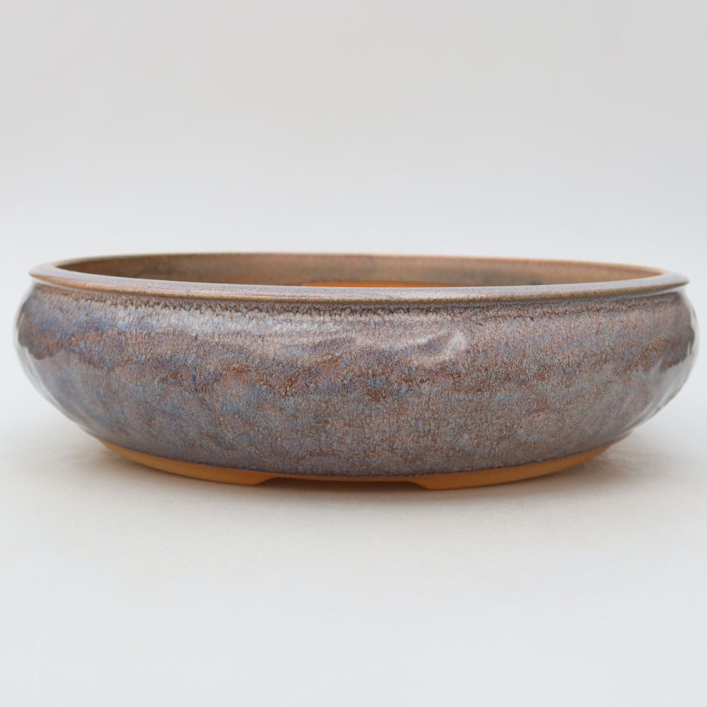 Ceramiczna miska do bonsai 26,5 x 26,5 x 6,5 cm, kolor niebieski