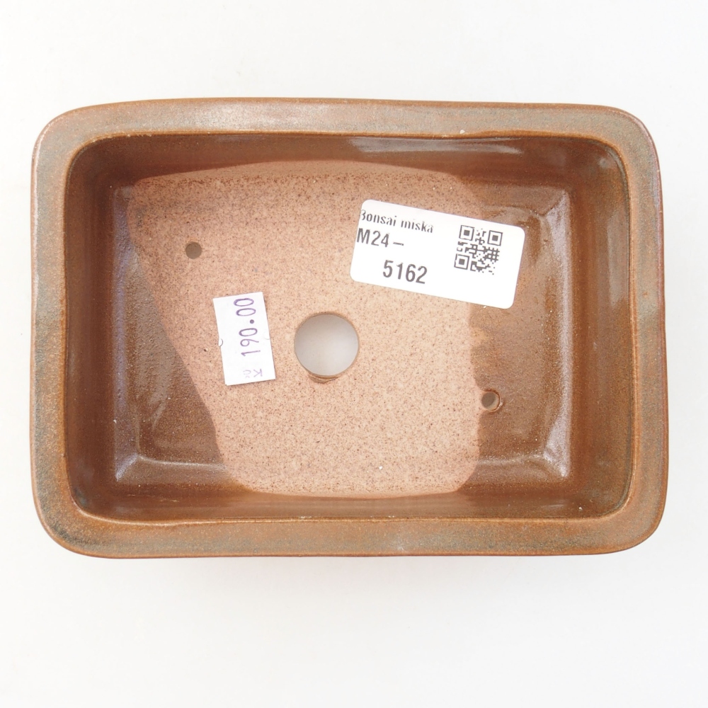 Ceramiczna miska bonsai 13,5 x 9,5 x 4,5 cm, kolor brązowy