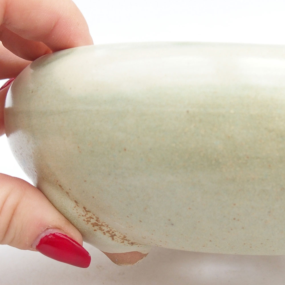 Ceramiczna miska do bonsai 14 x 14 x 6,5 cm, zielona