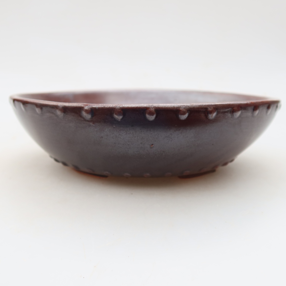 Ceramiczna miska do bonsai 17,5 x 17,5 x 5 cm, brązowa