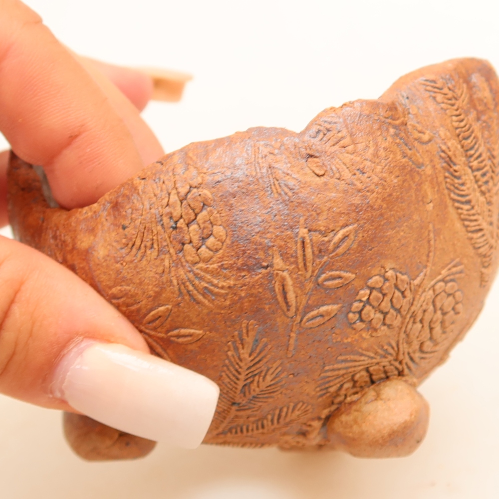 Ceramiczna skorupa  9 x 8 x 7 cm, kolor brązowy
