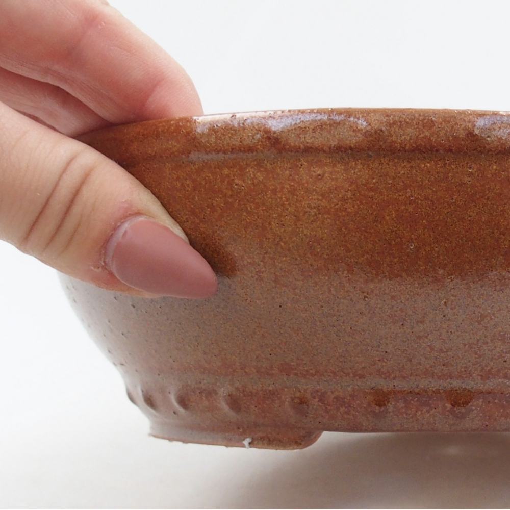Ceramiczna miska do bonsai 18 x 18 x 5,5 cm, brązowa