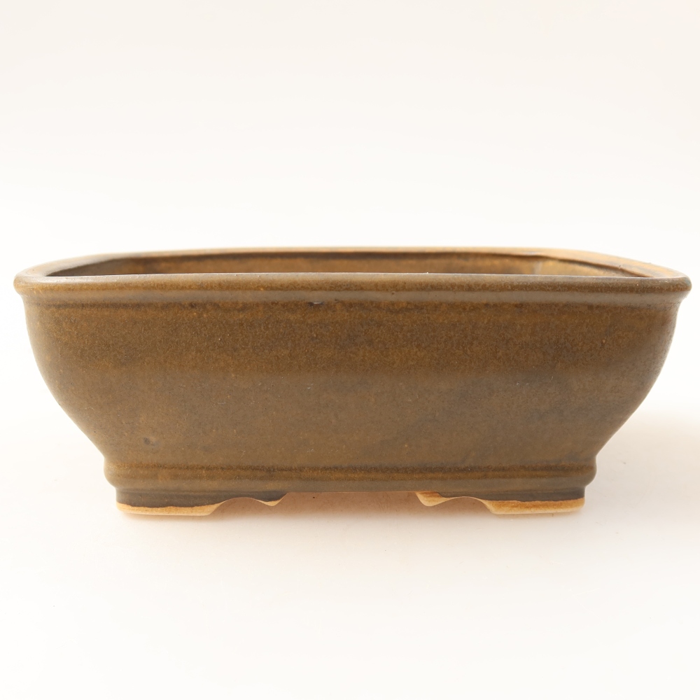 Ceramiczna miska do bonsai 15 x 12,5 x 5,5 cm, kolor brązowy