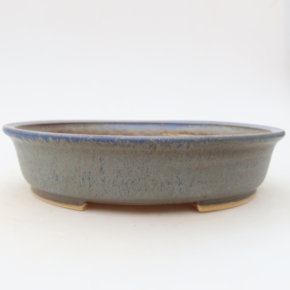 Ceramiczna miska do bonsai 21 x 19,5 x 5 cm, kolor niebieski