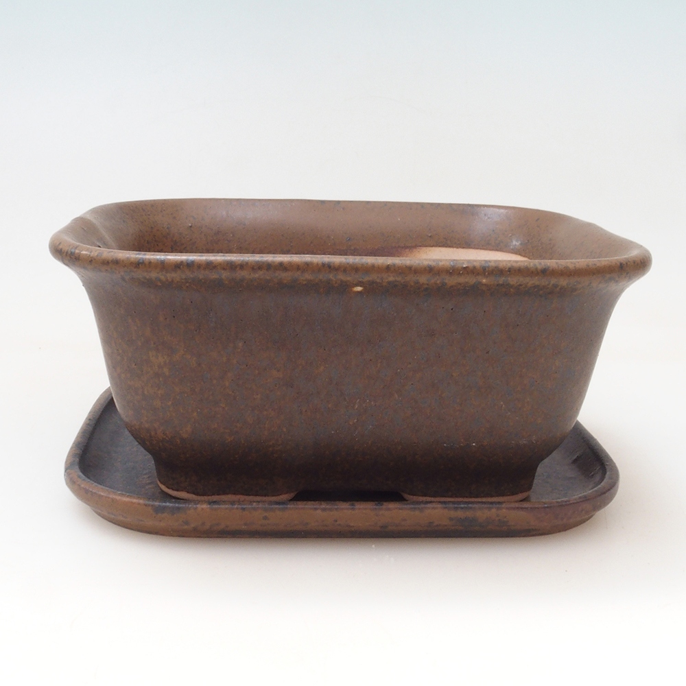 Bonsai bowl + spodek H01 - 12x9x5 cm