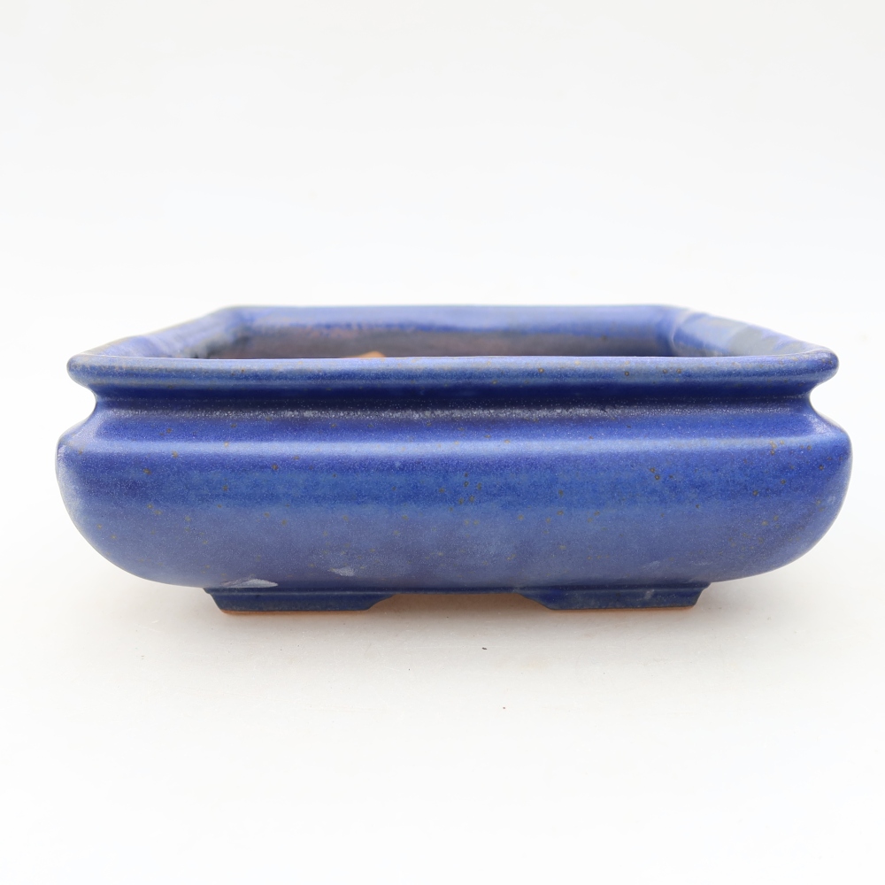 Ceramiczna miska do bonsai 15,5 x 15,5 x 6 cm, kolor niebieski