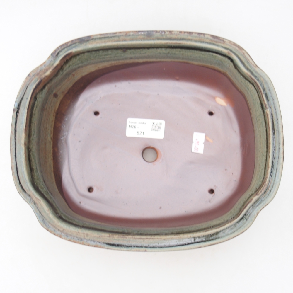 Ceramiczna miska bonsai 25 x 21 x 7,5 cm, zielona