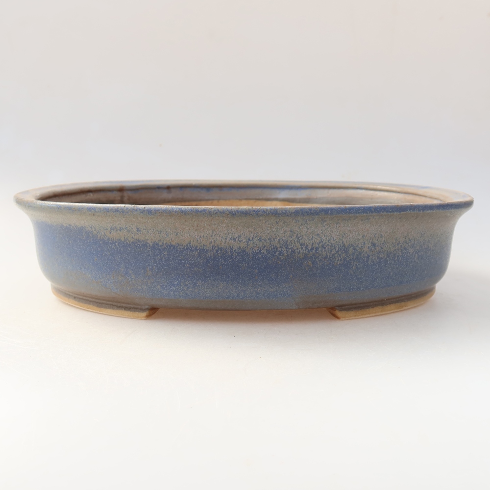 Ceramiczna miska do bonsai 26 x 24 x 6 cm, kolor niebieski