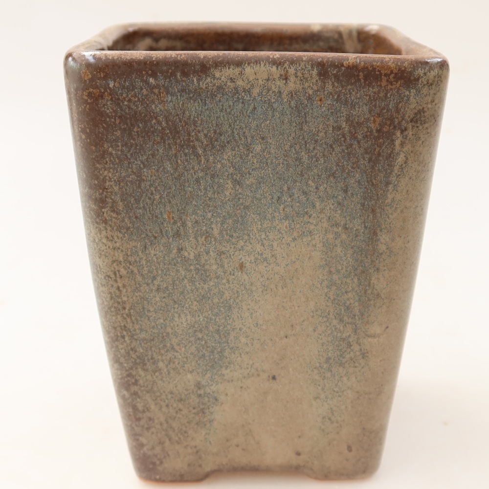 Ceramiczna miska na bonsai 8,5 x 8,5 x 11 cm, brązowa