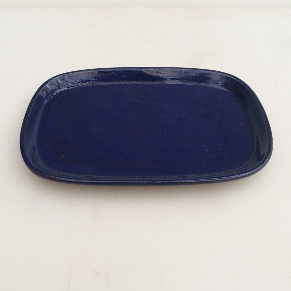 Ceramiczna miska H06 - 20,5 x 14,5 x 1,5 cm - niebieska