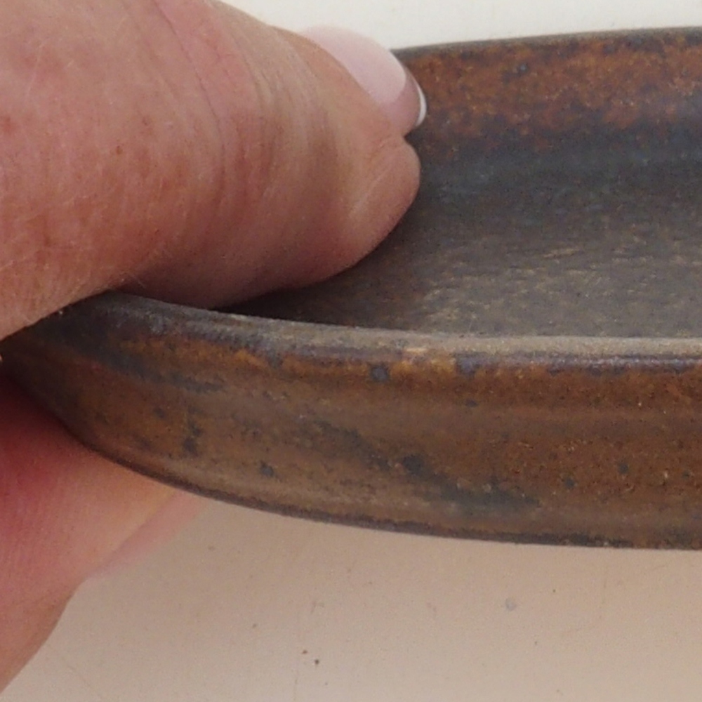 Ceramiczna miska H04 - 10,5 x 8 x 1 cm - brązowa