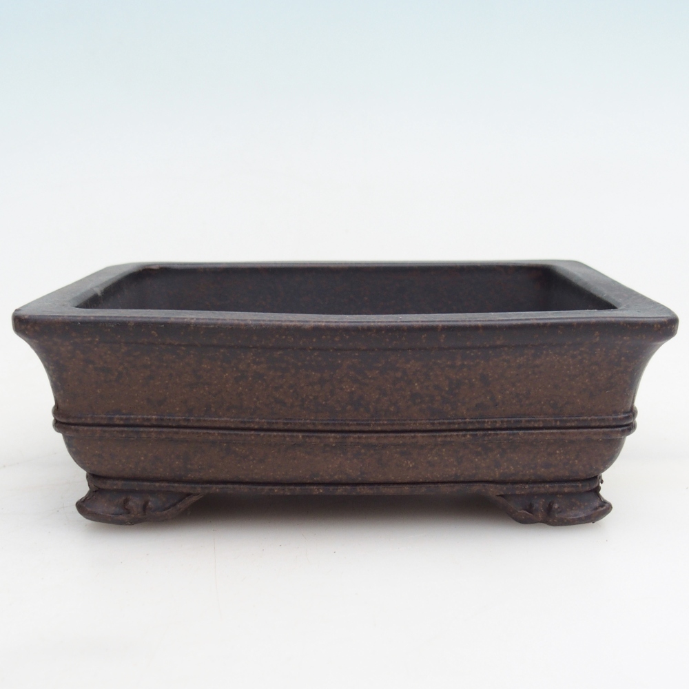Ceramiczna miska do bonsai 15,5 x 11,5 x 5 cm, kolor brązowo-ochrowy