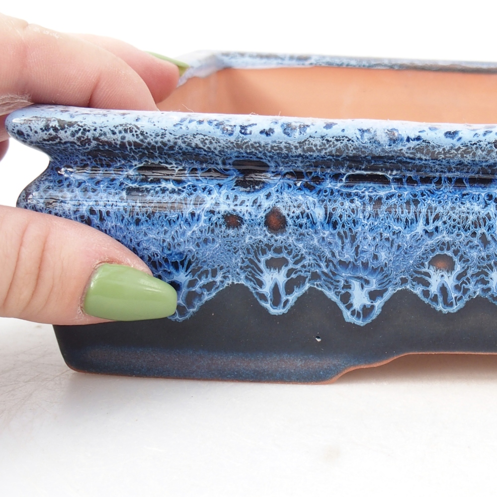 Miska 22 x 17 x 5,5 cm niebiesko-biała