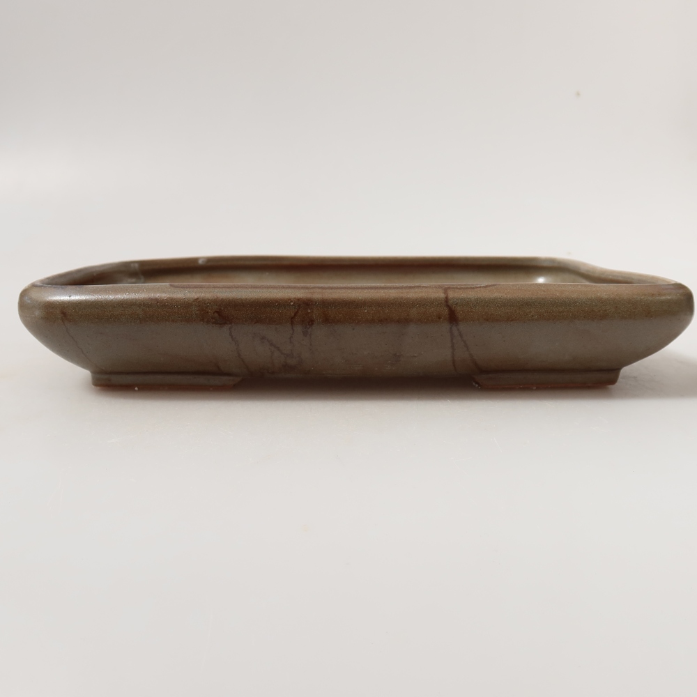 Ceramiczna miska do bonsai 24 x 17,5 x 4 cm, brązowa
