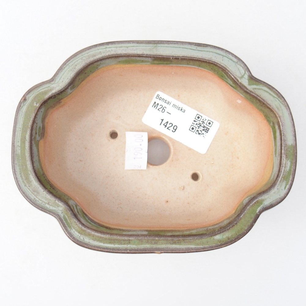 Ceramiczna miska na bonsai 13 x 10 x 5 cm, zielona
