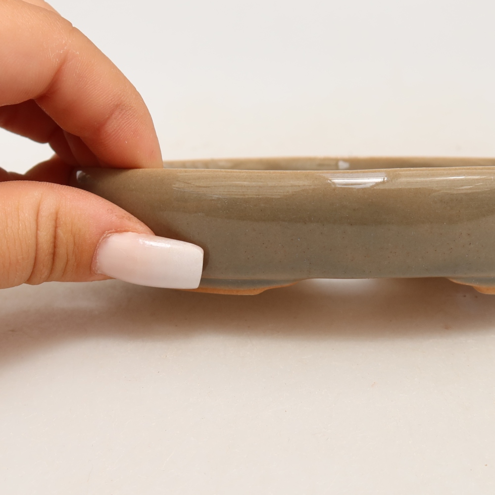 Ceramiczna miska do bonsai 13 x 9,5 x 2,5 cm, kolor szary