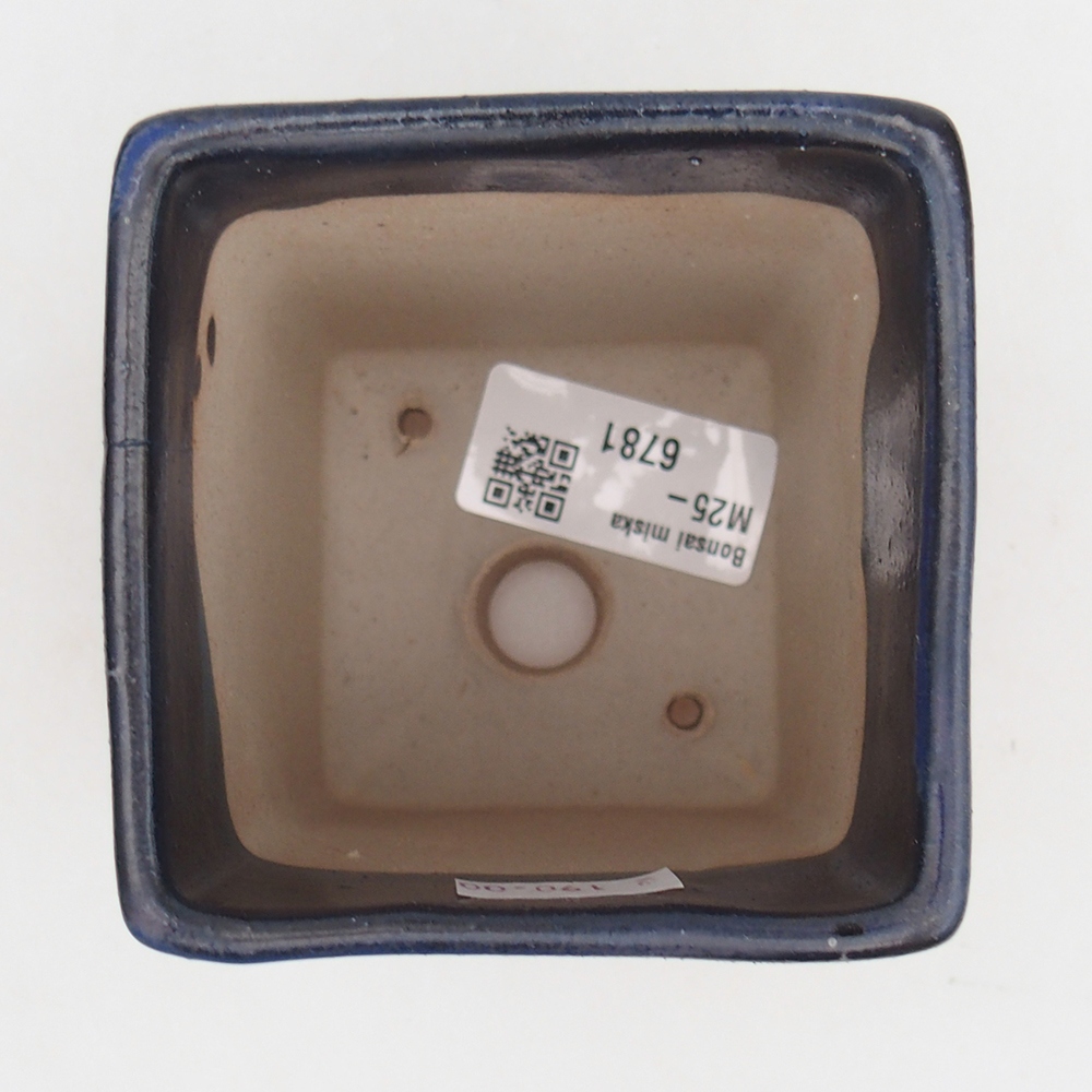 Ceramiczna miska do bonsai 7,5 x 7,5 x 10 cm, kolor niebieski