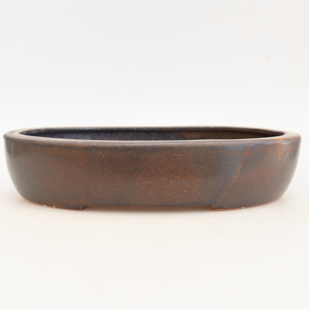 Ceramiczna miska na bonsai 27 x 21 x 5,5 cm, brązowa