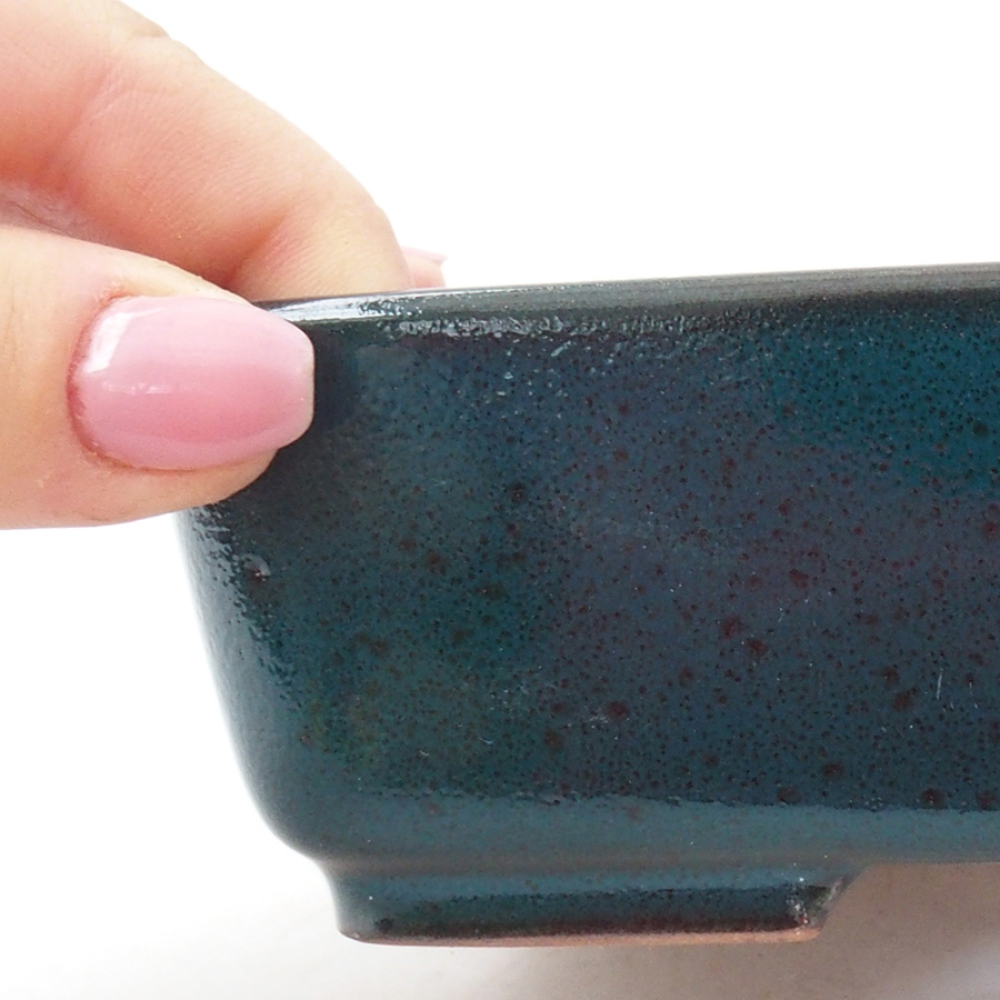 Ceramiczna miska bonsai 15 x 12 x 4,5 cm, kolor zielony