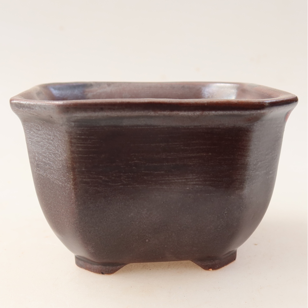 Ceramiczna miska do bonsai 10 x 10 x 6,5 cm, kolor brązowy